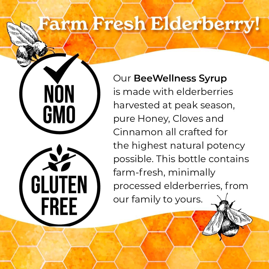 Norm's Farms Elderberry Extract & BeeWellness Syrup 2PK – Immune Support for Kids & Adults, Made in USA