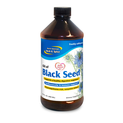North American Herb & Spice Black Seed Oil 16 oz - Cardiovascular, Digestive & Immune Support - Non-GMO - 96 Servings