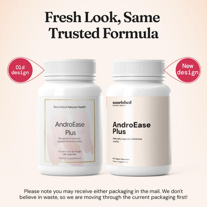 Nourished AndroEase Plus – Vegan Hormone Balance for Women | Zinc, Reishi, Green Tea