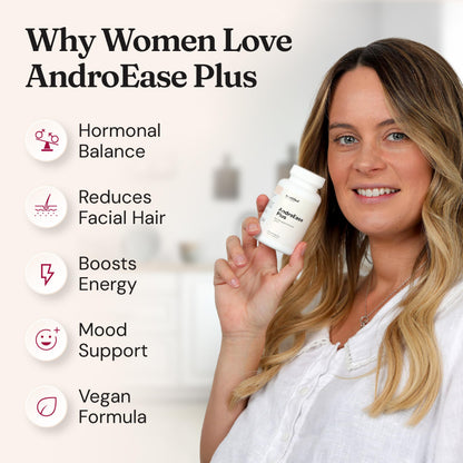 Nourished AndroEase Plus – Vegan Hormone Balance for Women | Zinc, Reishi, Green Tea
