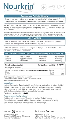 Nourkrin Woman – Healthy Hair Growth Support with Marilex, Biotin & Silica (60 Tablets)