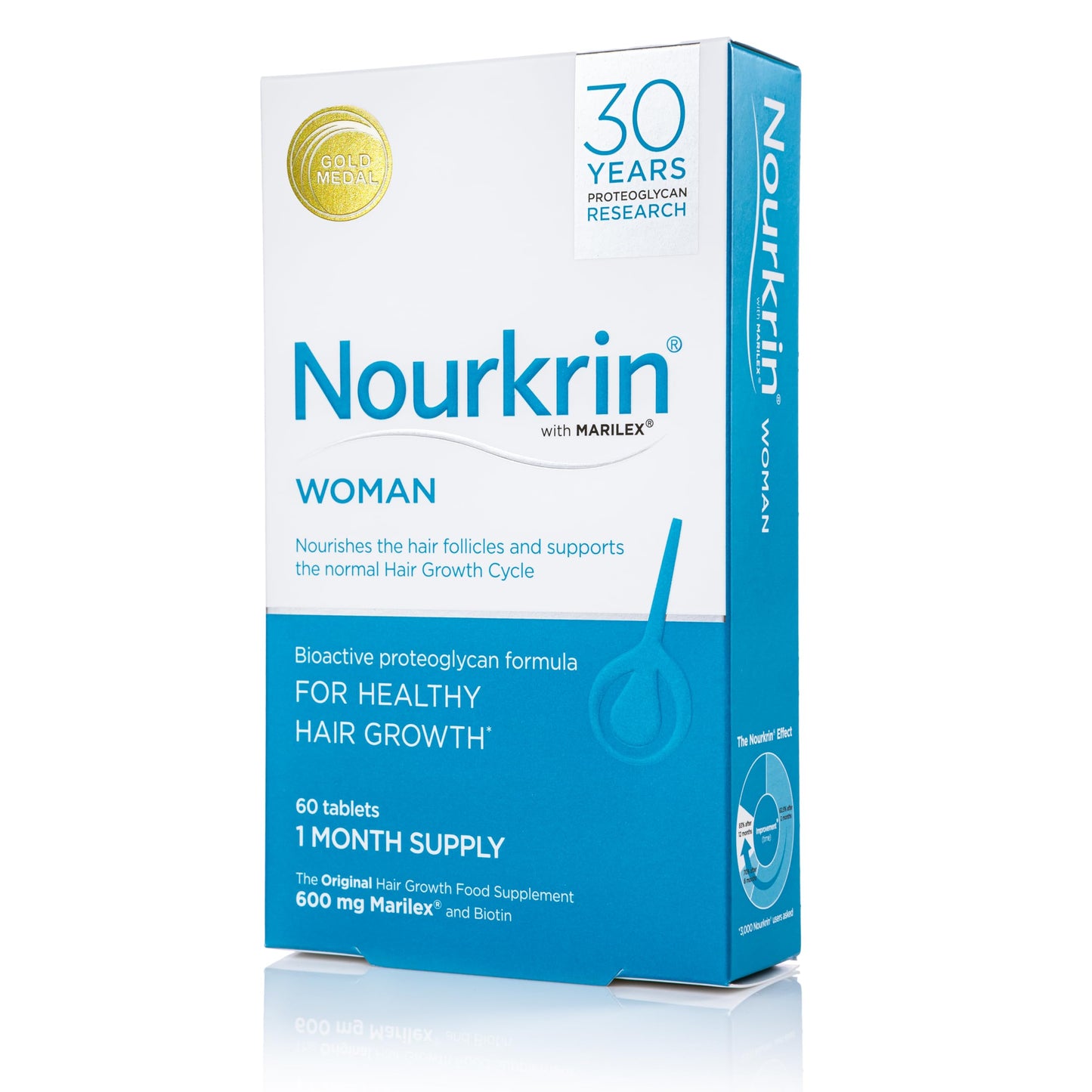 Nourkrin Woman – Healthy Hair Growth Support with Marilex, Biotin & Silica (60 Tablets)