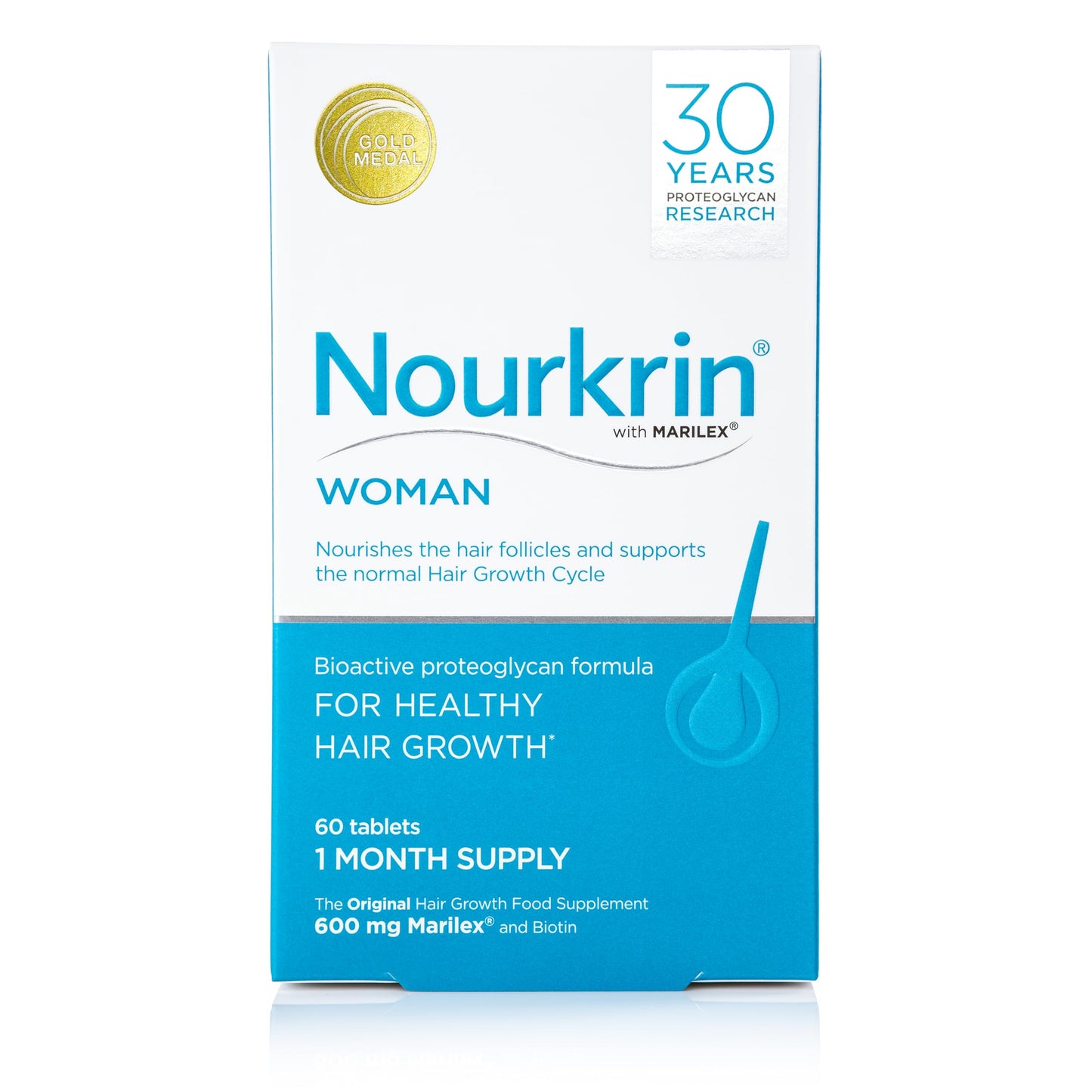 Nourkrin Woman – Healthy Hair Growth Support with Marilex, Biotin & Silica (60 Tablets)