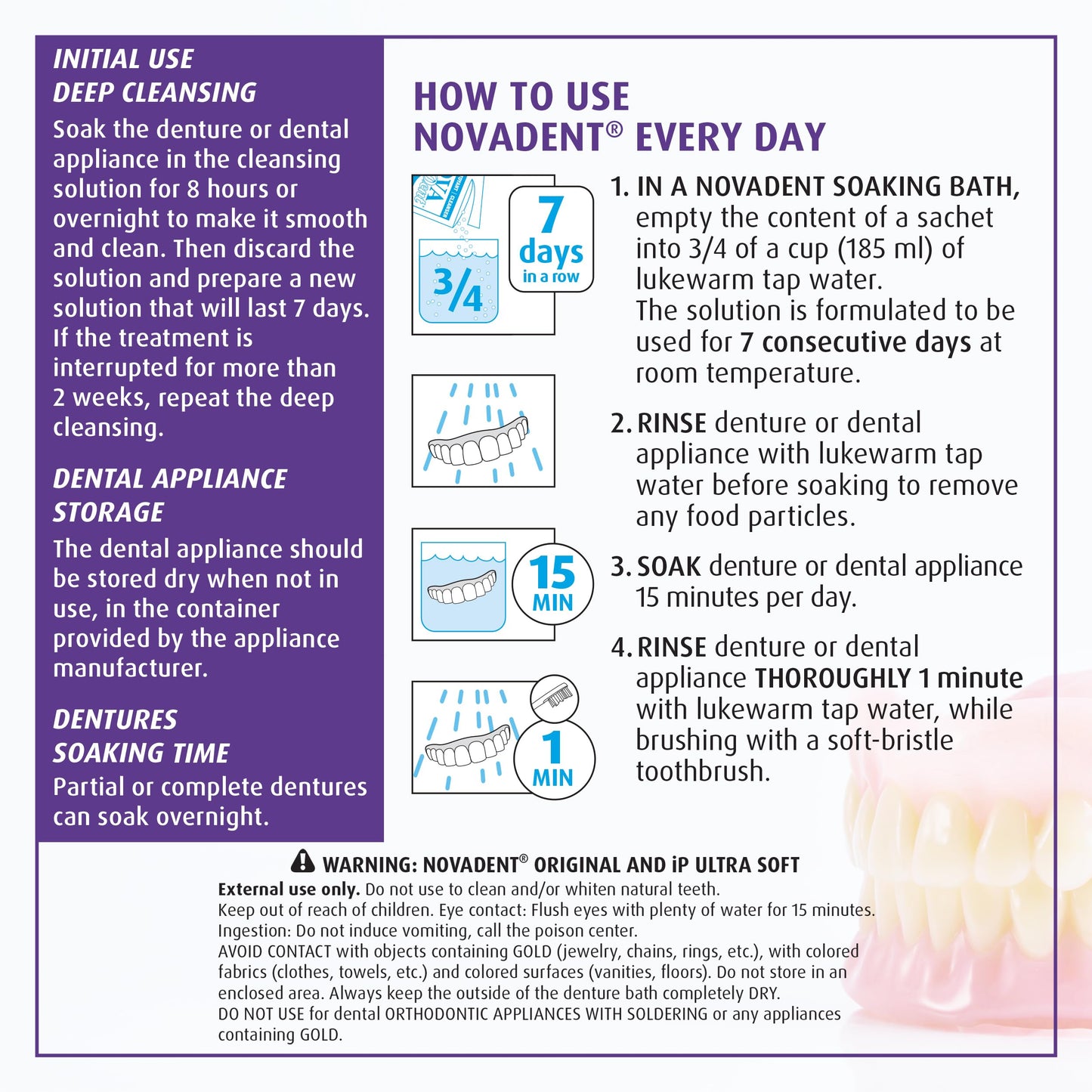 Novadent Soaking Bath – Cleaning Container (With Day Reminder)