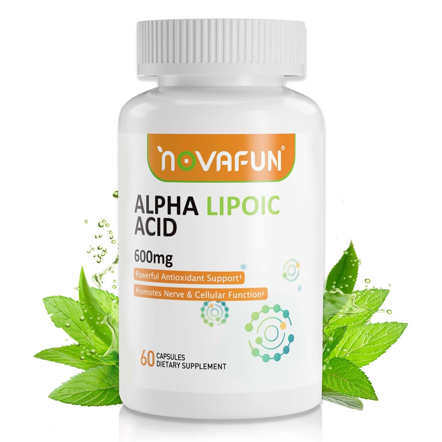 Novafun ALA 600mg Capsules – Nerve Health & Antioxidant Support (60 Count) | Non-GMO, Gluten Free