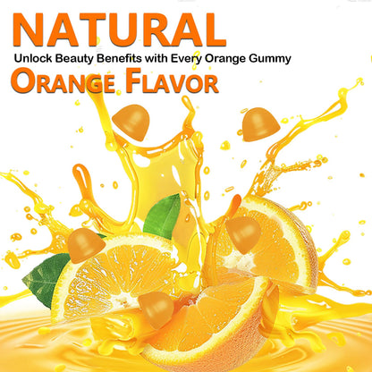 Novafun Vegan Biotin-Gummies for Hair Growth – 60 Orange Gummies (2500 mcg Biotin, Vitamin C & E)