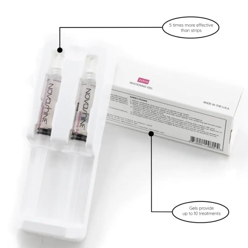 Novashine Teeth Whitening Gel Refill Pack 2x5ml – No Sensitivity