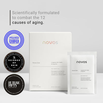NOVOS Core Longevity Mix – Anti-Aging Drink Powder, 30 Servings