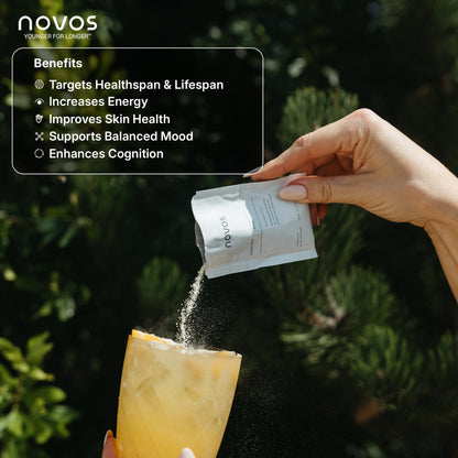 NOVOS Core Longevity Mix - Orange Flavor Powder for Skin, Energy, Mood & Cognition - 30 Servings