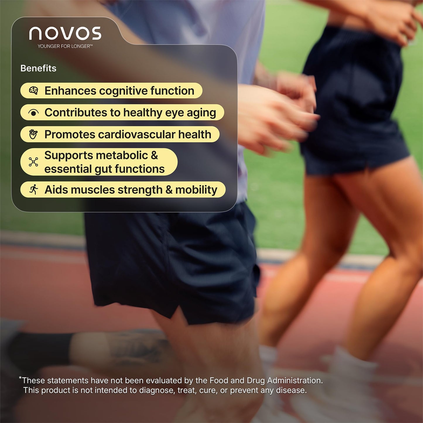 NOVOS Core Longevity Mix - Orange Flavor Powder for Skin, Energy, Mood & Cognition - 30 Servings