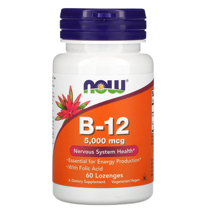 NOW B-12 5,000 mcg Methyl B-12 Lozenges, 60 Count