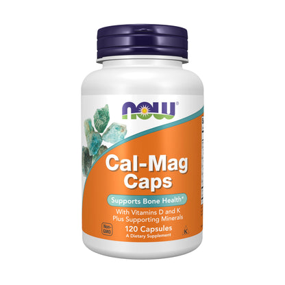 NOW Cal-Mag Caps with Zinc, Copper, Manganese & Vitamin D – 120 Caps