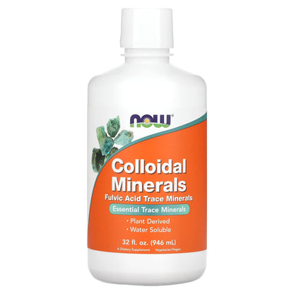 NOW Foods Colloidal Minerals Liquid - Plant Derived Trace Minerals, 32 oz