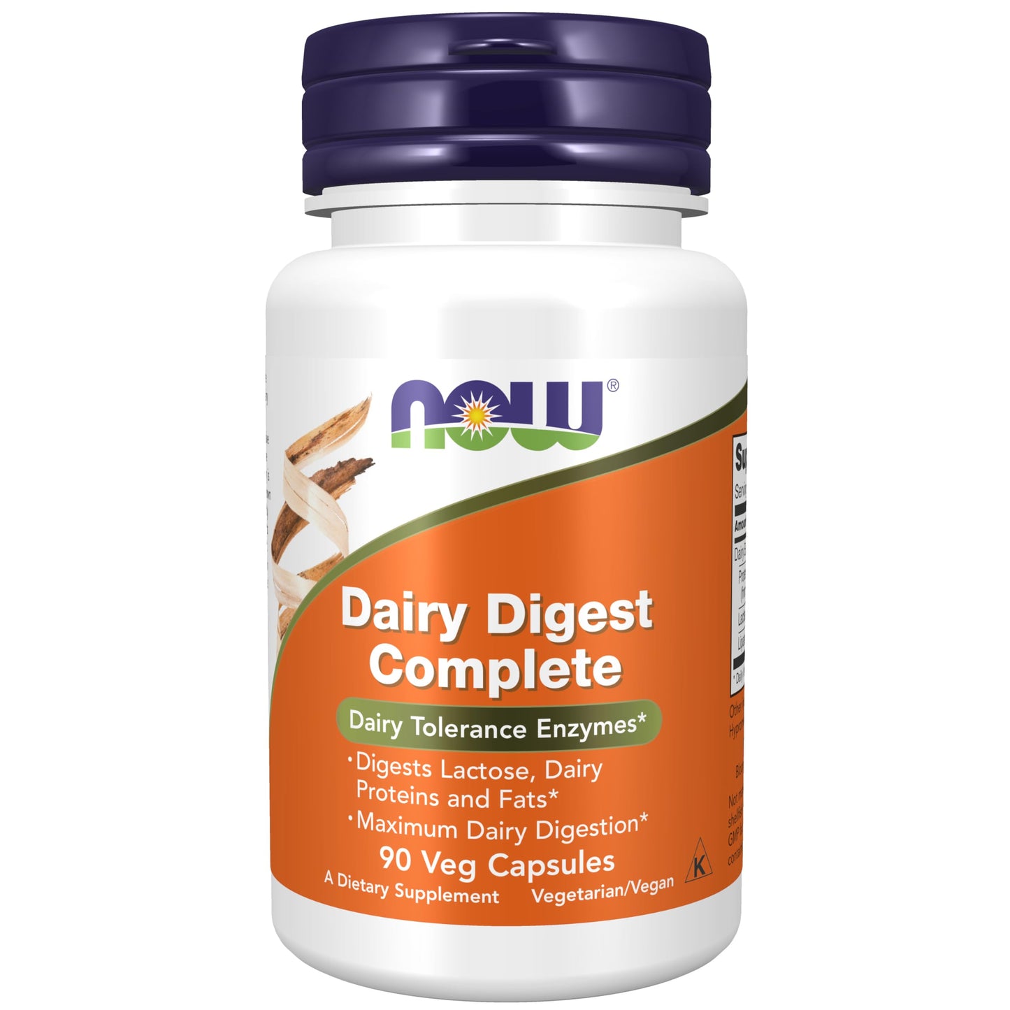 NOW Foods Dairy Digest Complete – Digest Lactose, Dairy Proteins & Fats, 90 Veg Capsules