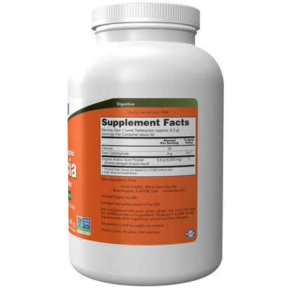 NOW Foods Acacia Pure Powder – Organic, Highly Soluble, 12 oz