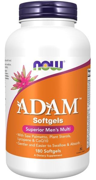 NOW Foods Adam Men's Multivitamin Softgels - 180 Count | Daily Multivitamin for Men