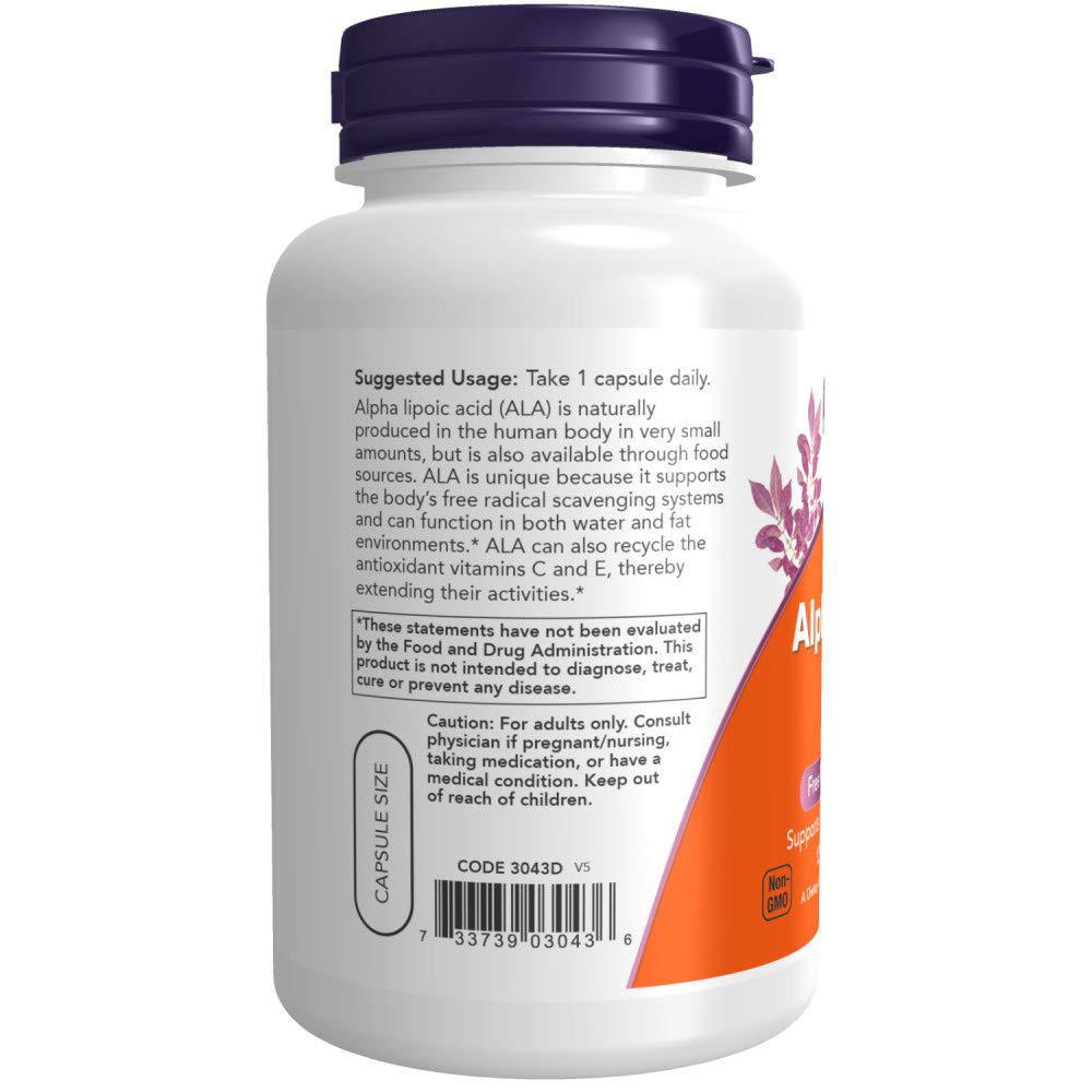 NOW Foods Alpha Lipoic Acid 250 mg – 120 Veg Capsules (2 Pack)