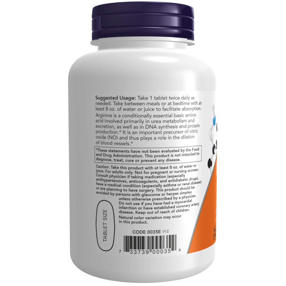 NOW Foods L-Arginine 1000 mg – 360 Tablets (Pack of 3) | Non-GMO, Kosher, Made in USA