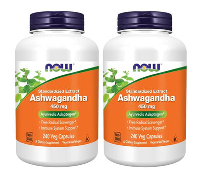 NOW Foods Ashwagandha Extract 450 mg – Vegan, Kosher, Non-GMO | 480 Veg Capsules (Pack of 2)