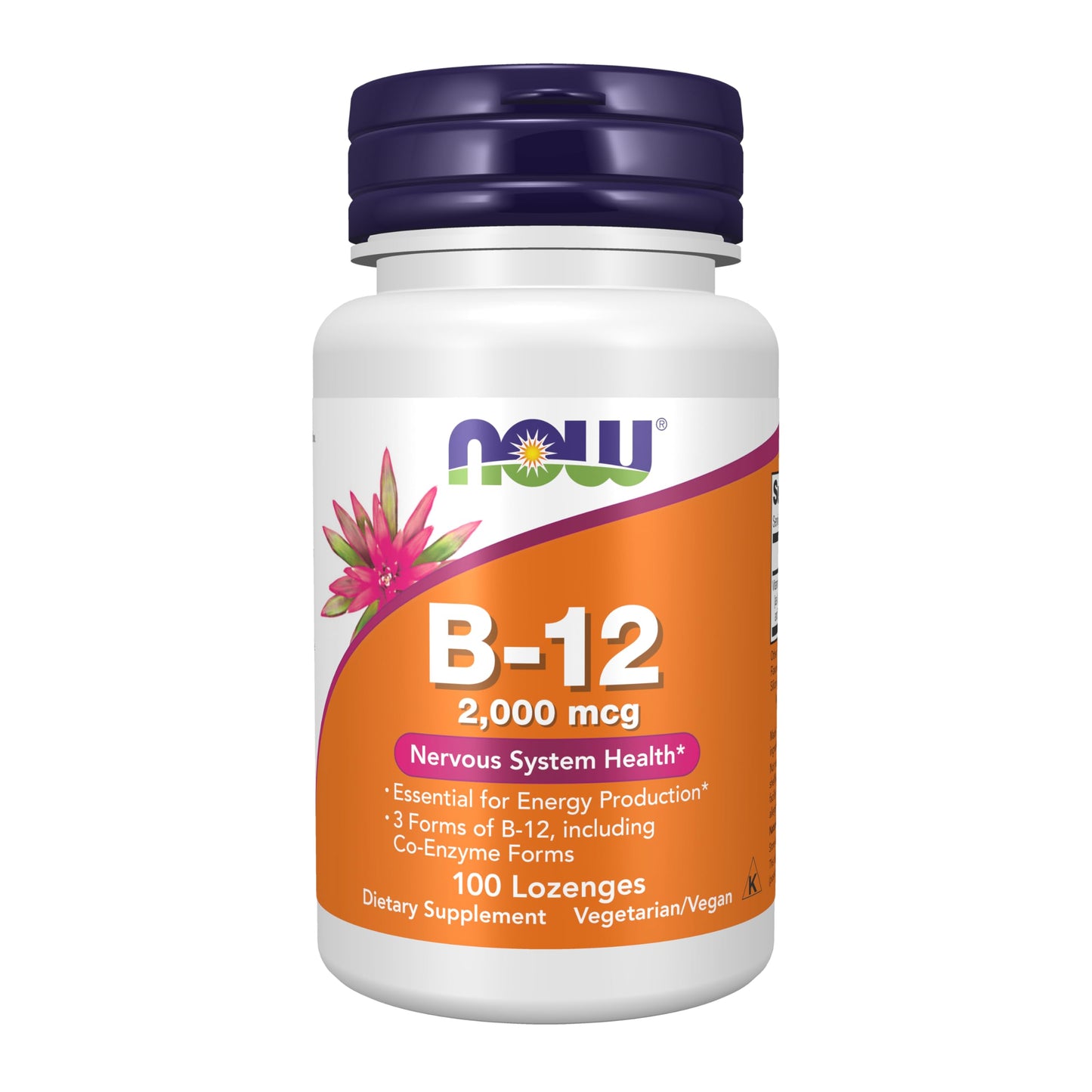 NOW Foods Vitamin B-12 2000 mcg Lozenges – Energy & Nervous System Support