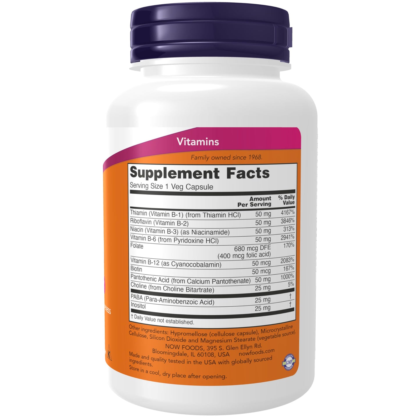 NOW Foods B-50 Vitamin B-Complex | Energy Production & Nervous System Support | 100 Veg Capsules