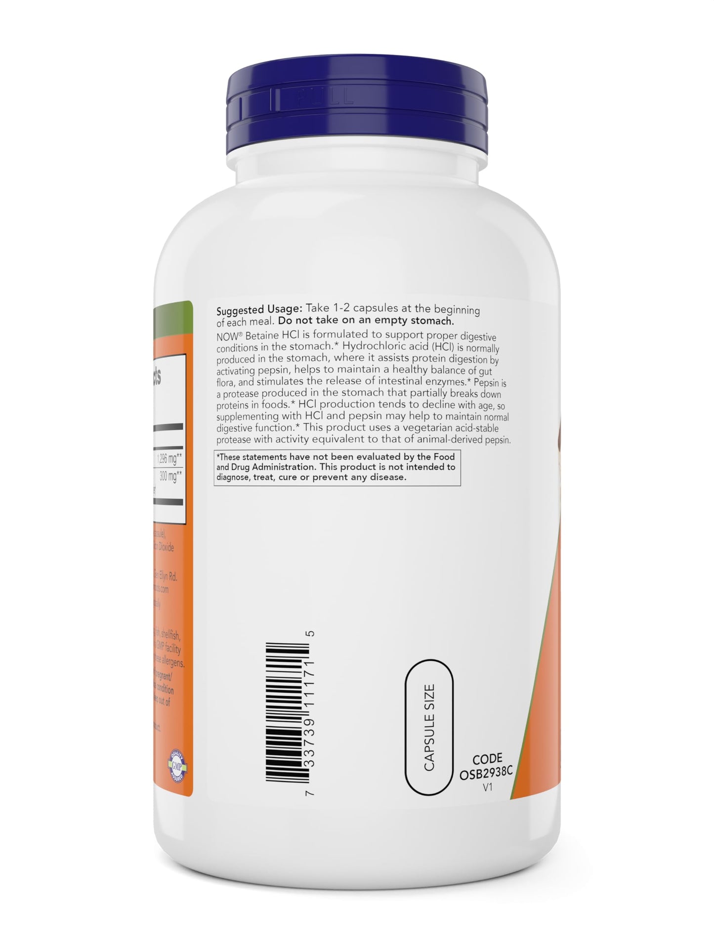 NOW Foods Betaine HCl 648 mg 240 Veg Capsules (Pack of 2) – Digestive Enzymes with Pepsin Protease