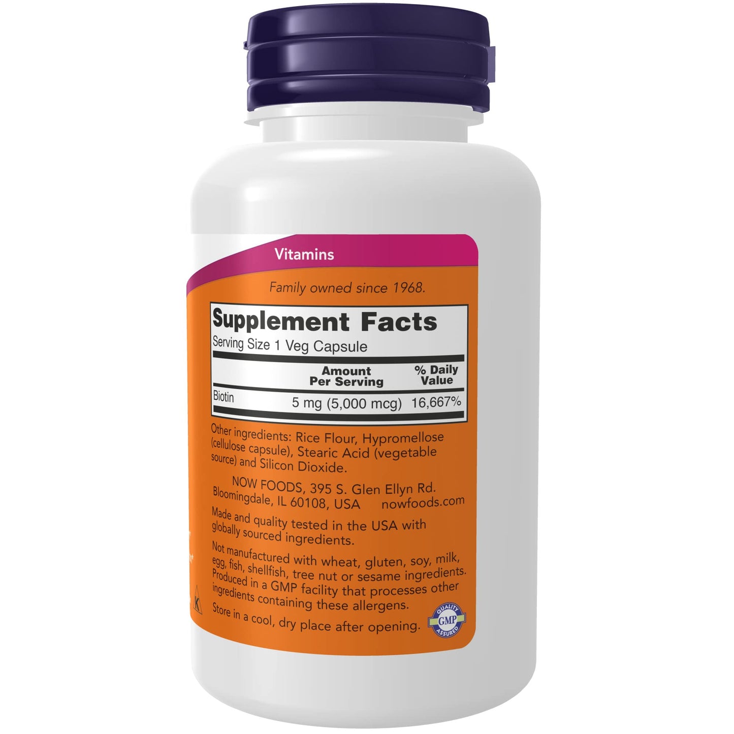 NOW Foods Biotin 5000 mcg Capsules – 120 Count