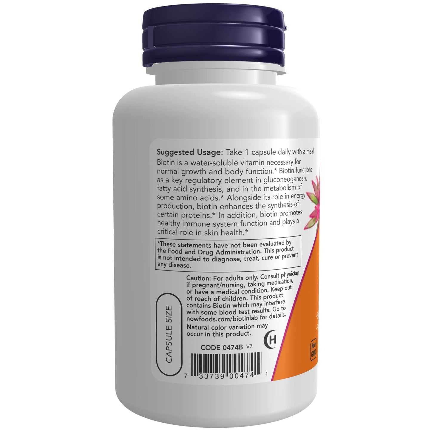 NOW Foods Biotin 5000 mcg Capsules – 120 Count
