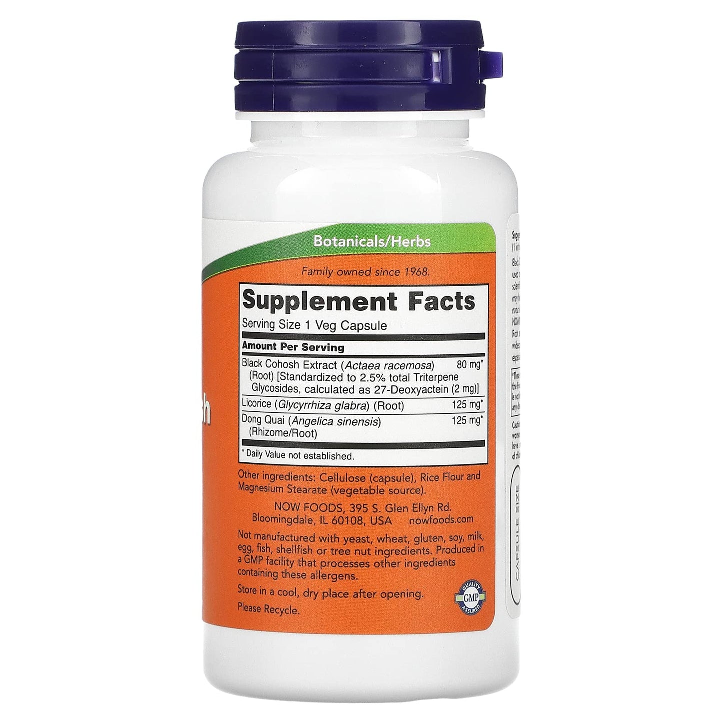 NOW Foods Black Cohosh 80 mg - Menopause Support (2.5% Extract)