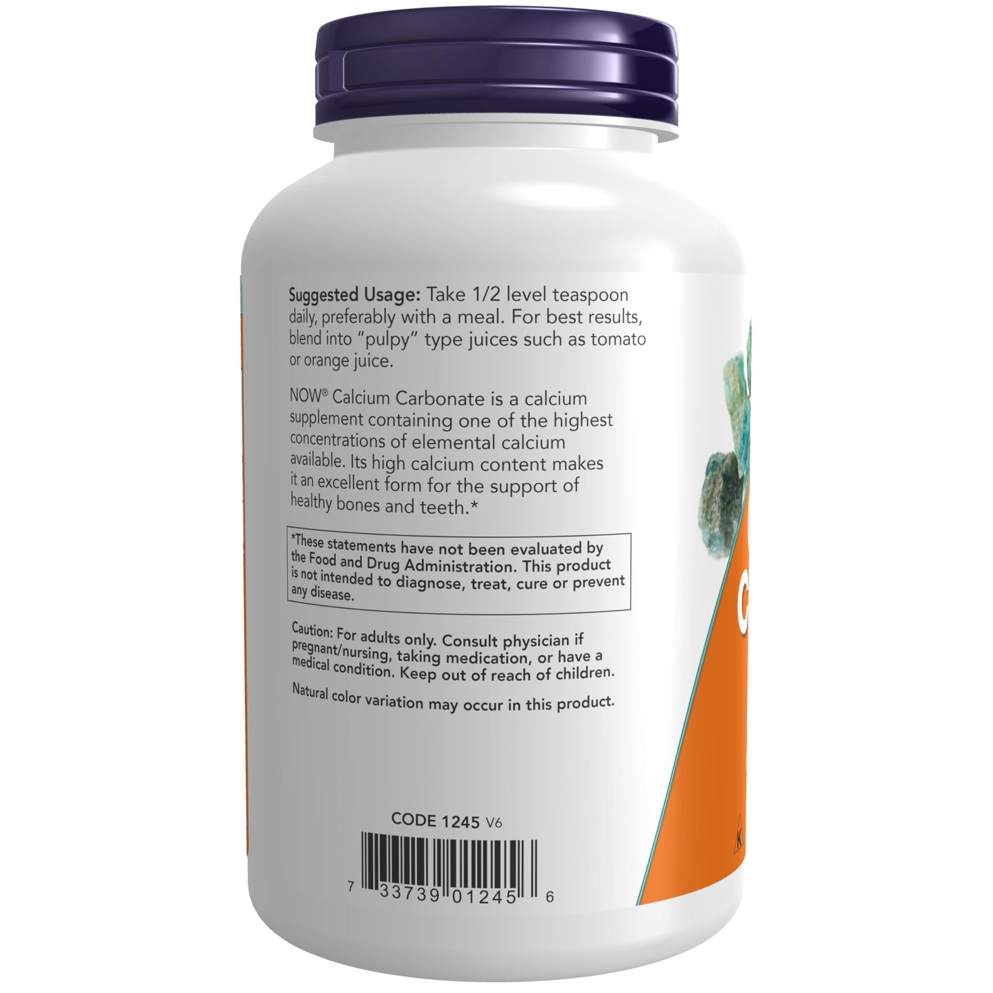 NOW Foods Calcium Carbonate Powder - High Calcium for Bone Health, 12 oz