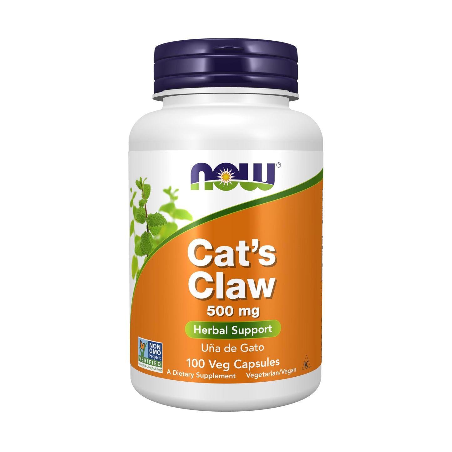 NOW Foods Cat's Claw 500 mg - Non-GMO Project Verified, Herbal Supplement, 100 Veg Capsules