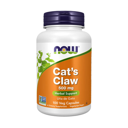NOW Foods Cat's Claw 500 mg - Non-GMO Project Verified, Herbal Supplement, 100 Veg Capsules