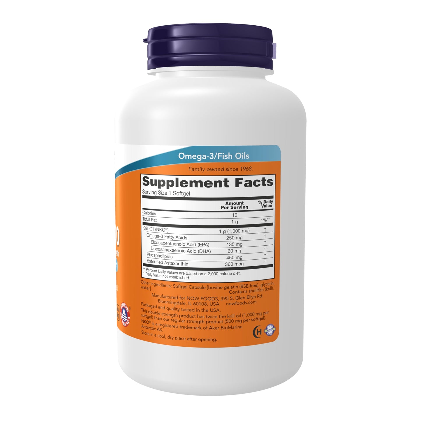 NOW Foods Neptune Krill Double Strength 1000 mg – Phospholipid-Bound Omega-3, 120 Softgels
