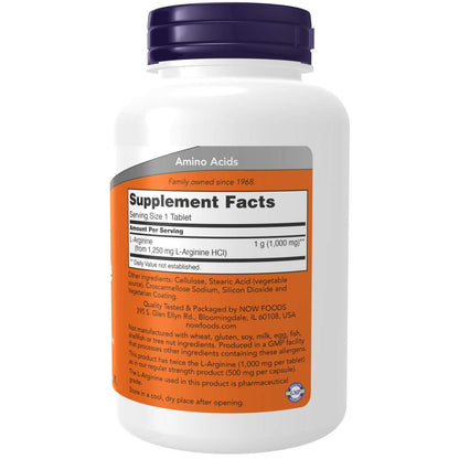NOW Foods L-Arginine 1000 mg – 360 Tablets (Pack of 3) | Non-GMO, Kosher, Made in USA