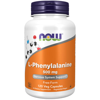 NOW Foods L-Phenylalanine 500 mg - Nervous System Support*, 120 Veg Capsules