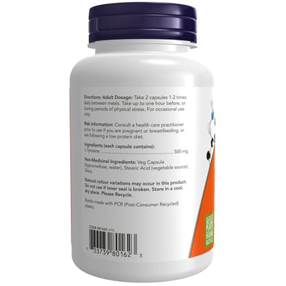 NOW Foods L-Tyrosine 500 mg - 120 Capsules | Neurotransmitter Support