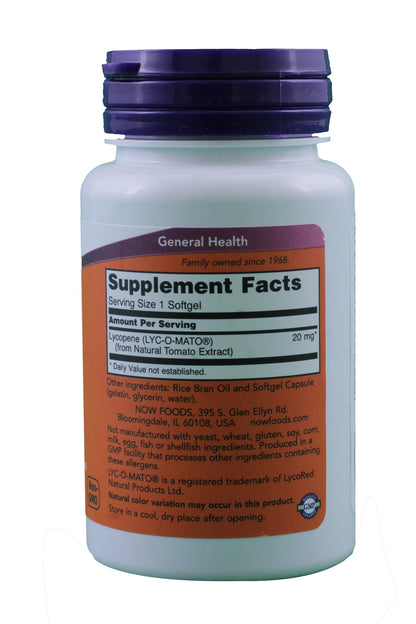 Now Foods Lycopene, 50 Softgels / 20 mg (Pack of 2) | Lyc-O-MATO Tomato Complex