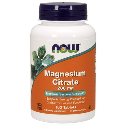 NOW Foods Magnesium Citrate 200 mg Tabs – 100 Count (Pack of 1) | Dietary Supplement