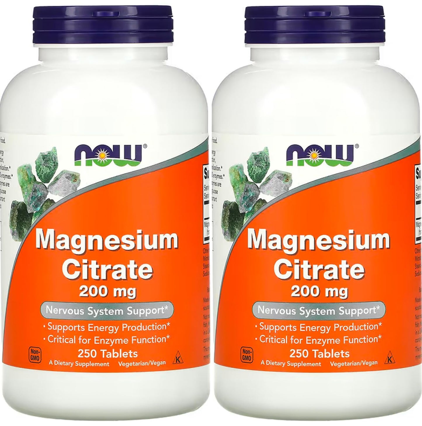 NOW Foods Magnesium Citrate 200 mg – 250 Tabs (Pack of 2) | Magnesium Supplement