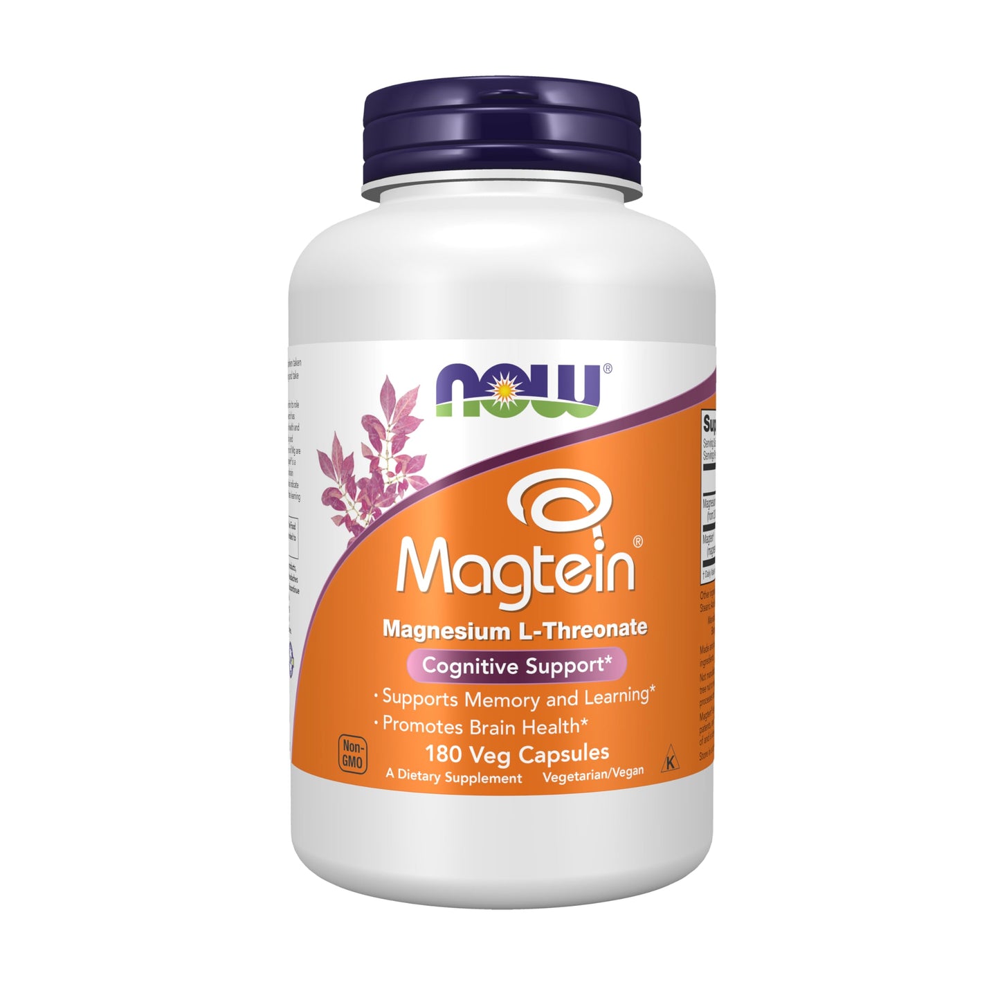 NOW Foods Magtein Magnesium L-Threonate – Cognitive Support, 180 Veg Caps