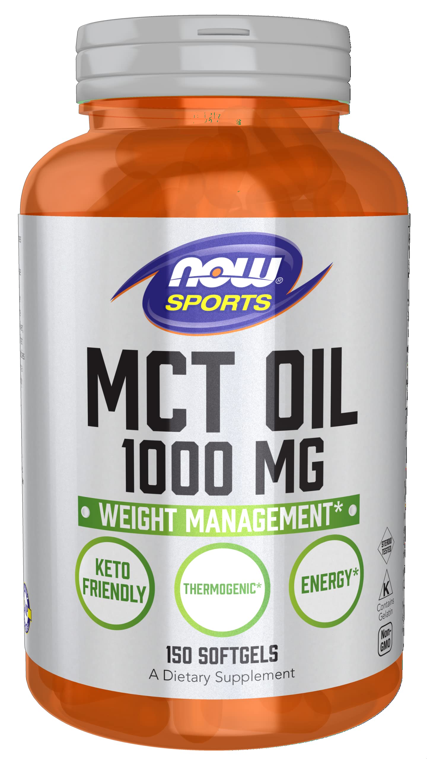 NOW Foods Sports Nutrition MCT Oil 1000 mg – 150 Softgels | Weight Management