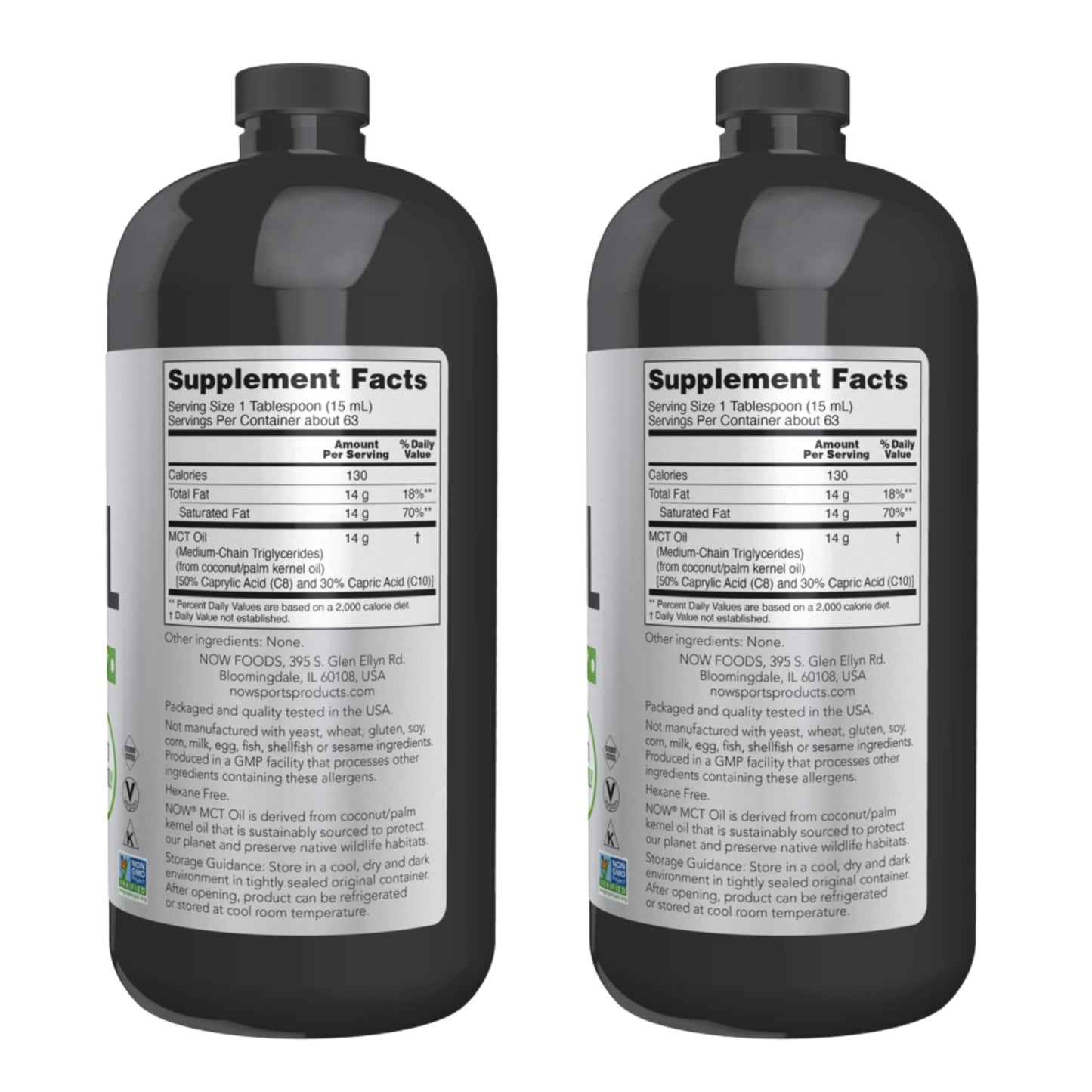 NOW Foods MCT Oil 32 oz Pack of 2 – Coconut-Derived, Keto-Friendly, Plant-Based