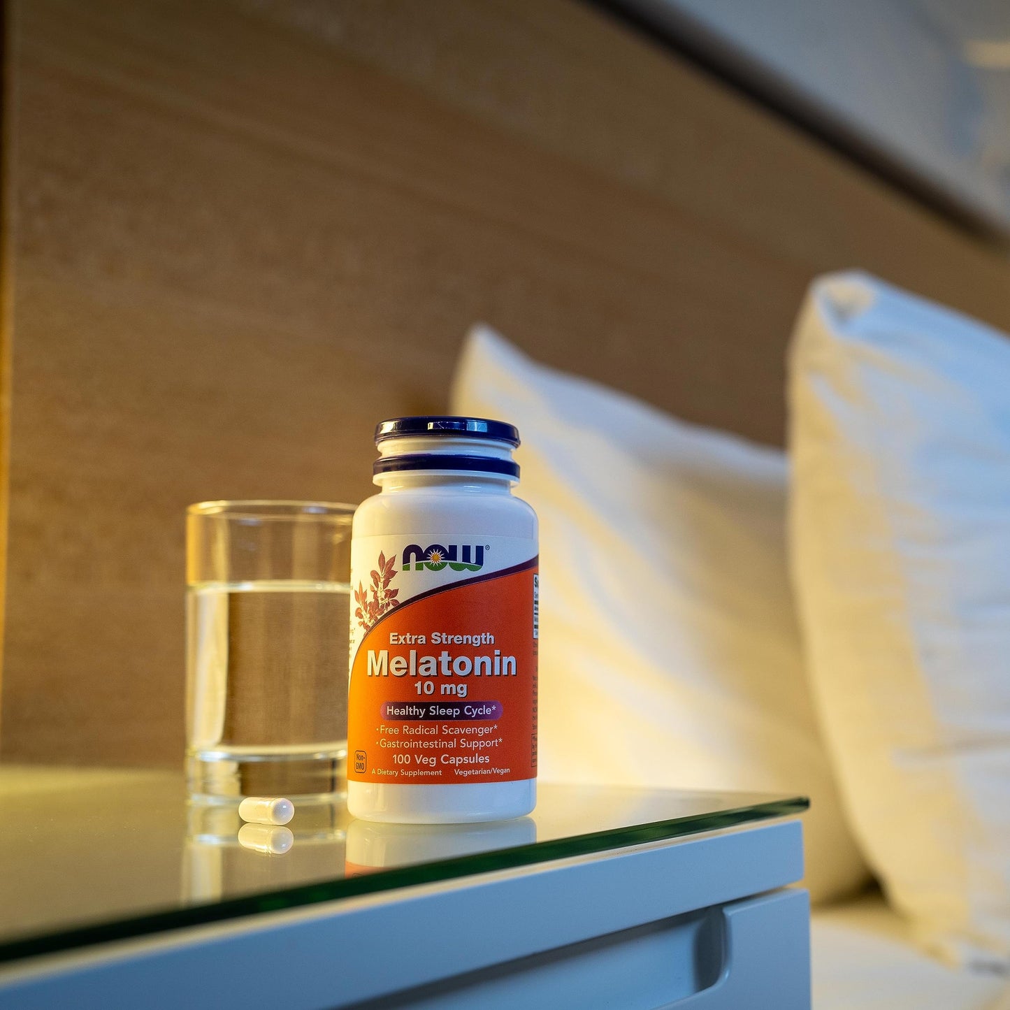 NOW Foods Melatonin 10 mg Extra Strength – Free Radical Scavenger, Healthy Sleep Cycle, 100 Veg Capsules