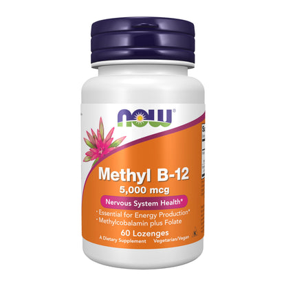 NOW Foods Methyl B-12 (Methylcobalamin) 5,000 mcg – Nervous System Health*, 60 Lozenges
