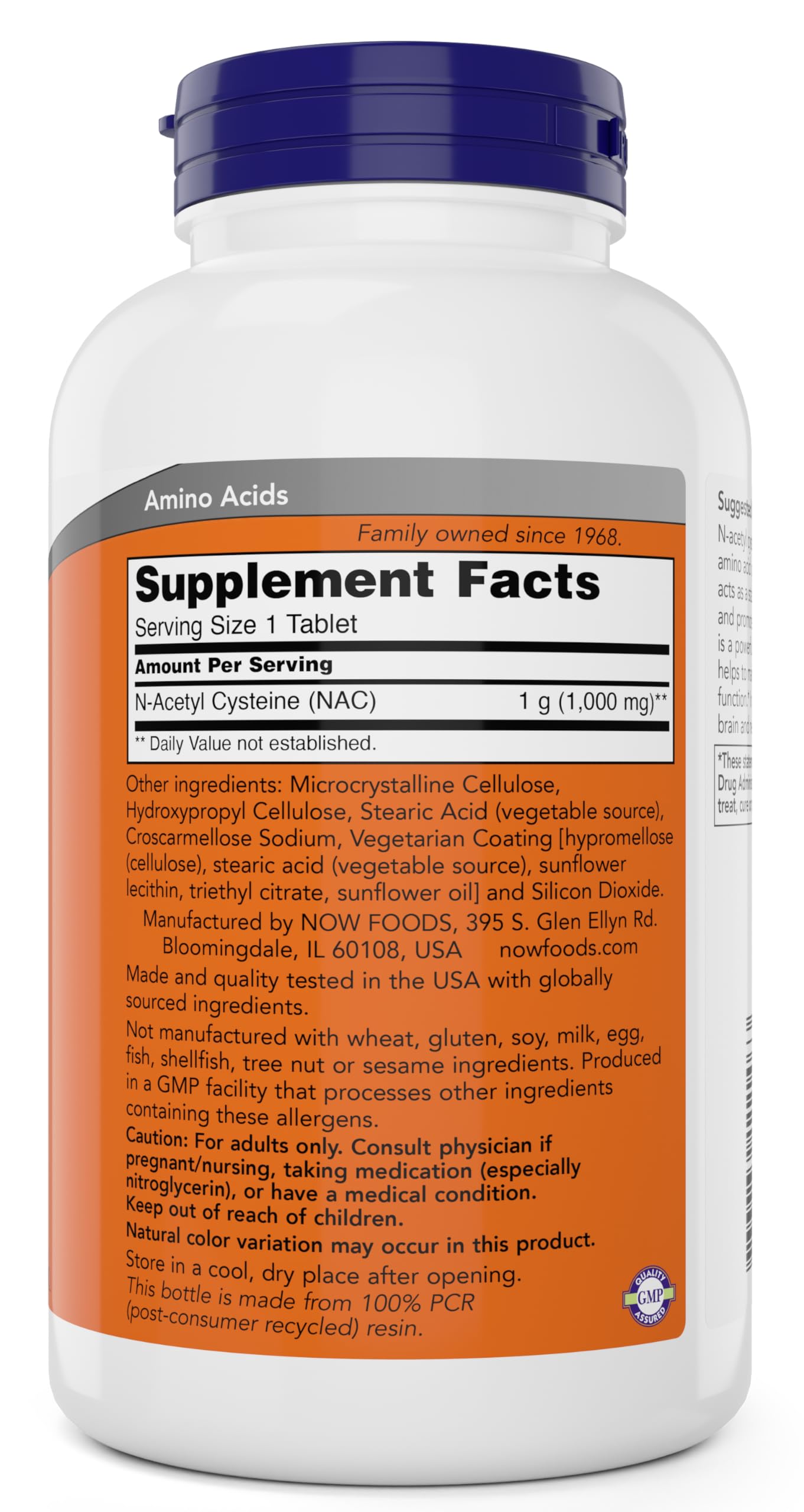 NOW Foods NAC 1,000 mg – 250 Tablets (Pack of 2) | Vegetarian, Non-GMO