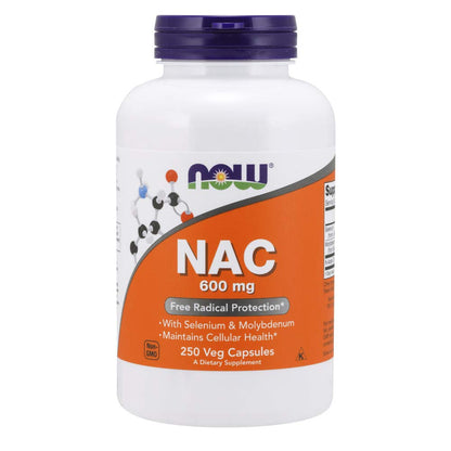 Now Foods NAC 600mg N-Acetyl Cysteine - 250 Vcaps (500/250x2)
