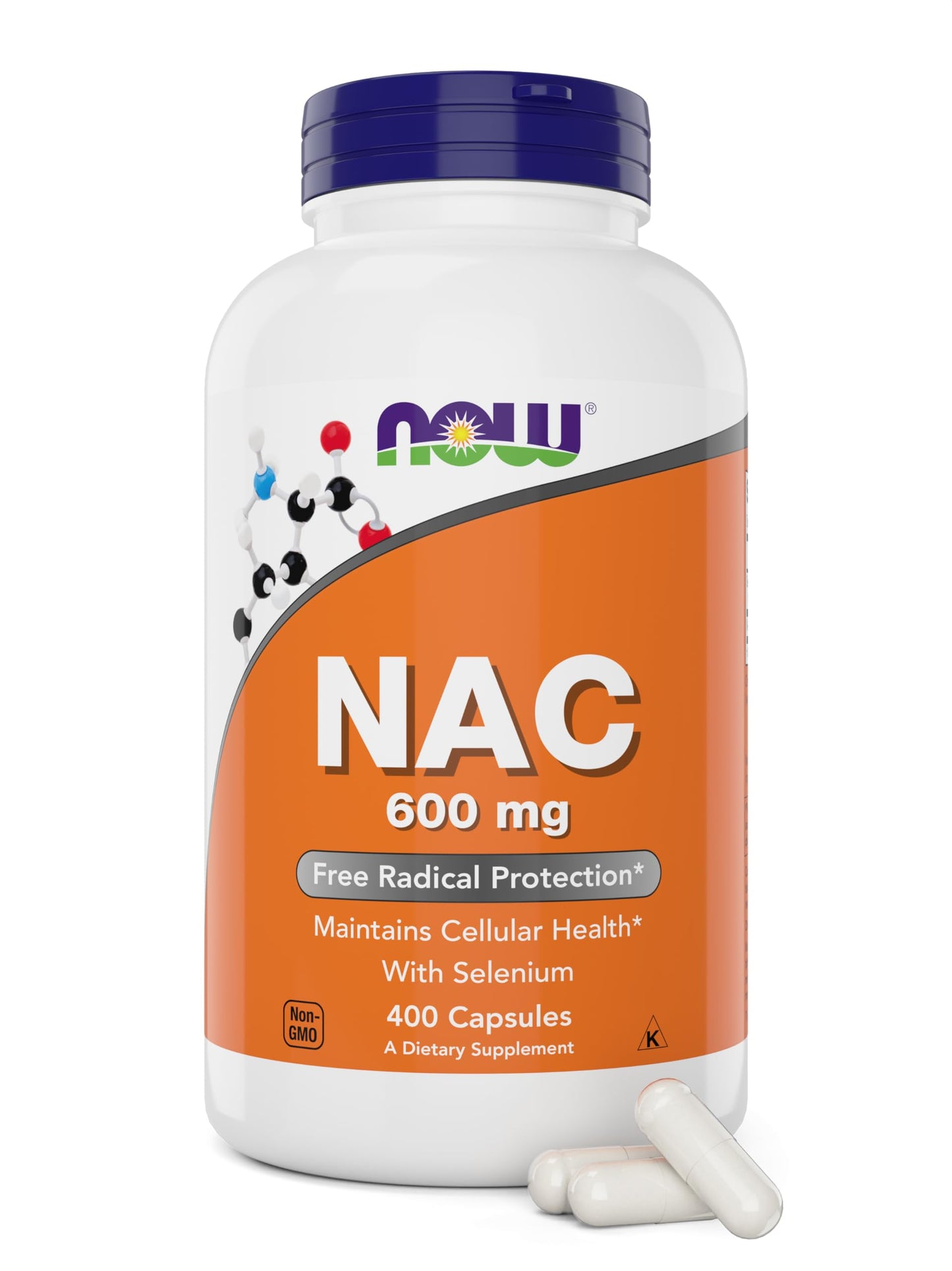 NOW Foods NAC 600 mg with Selenium - 400 Capsules | N-Acetyl Cysteine Supplement