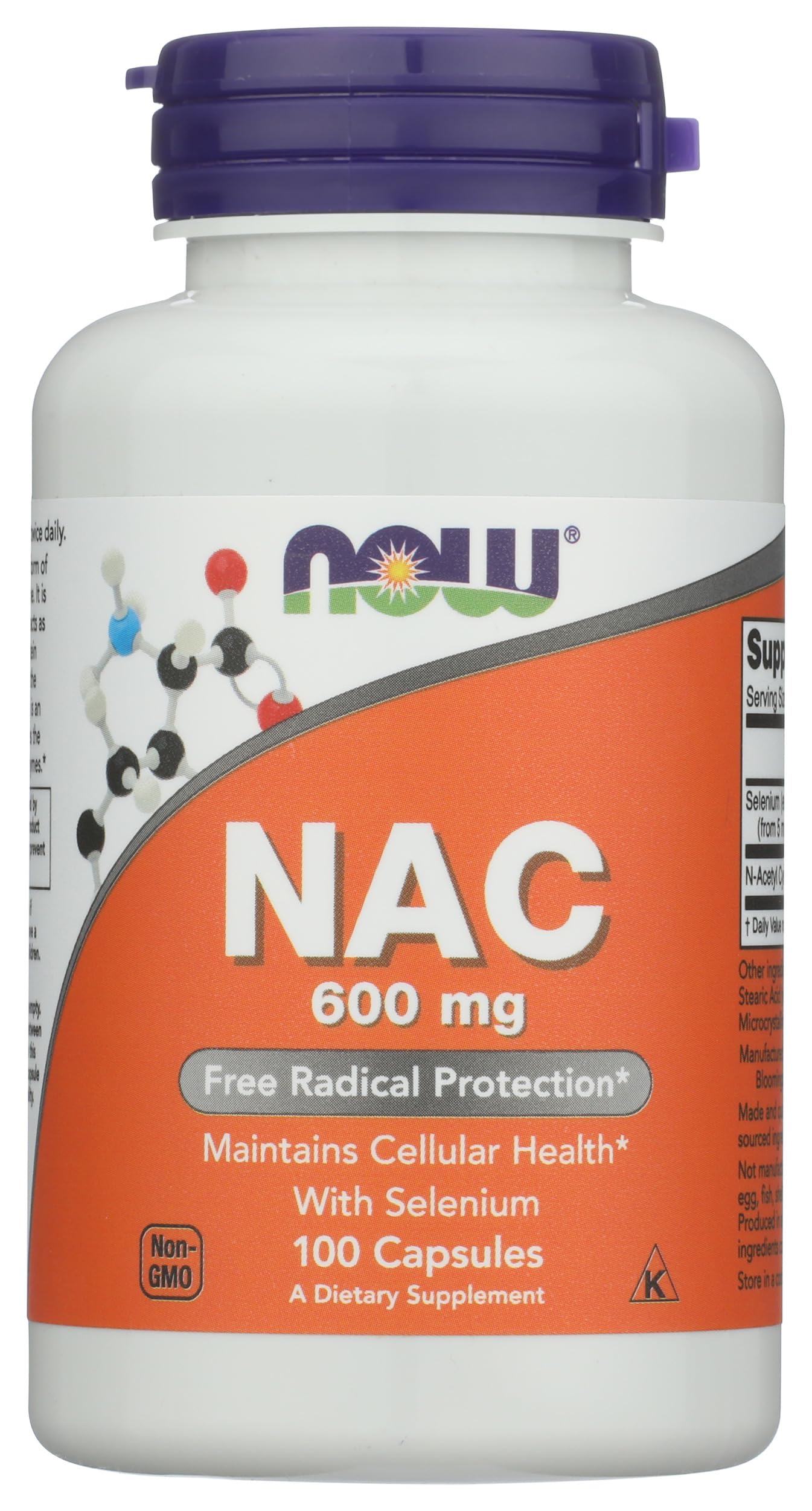 Now Foods Nacacetyl Cysteine 600mg Capsules, 100 CT