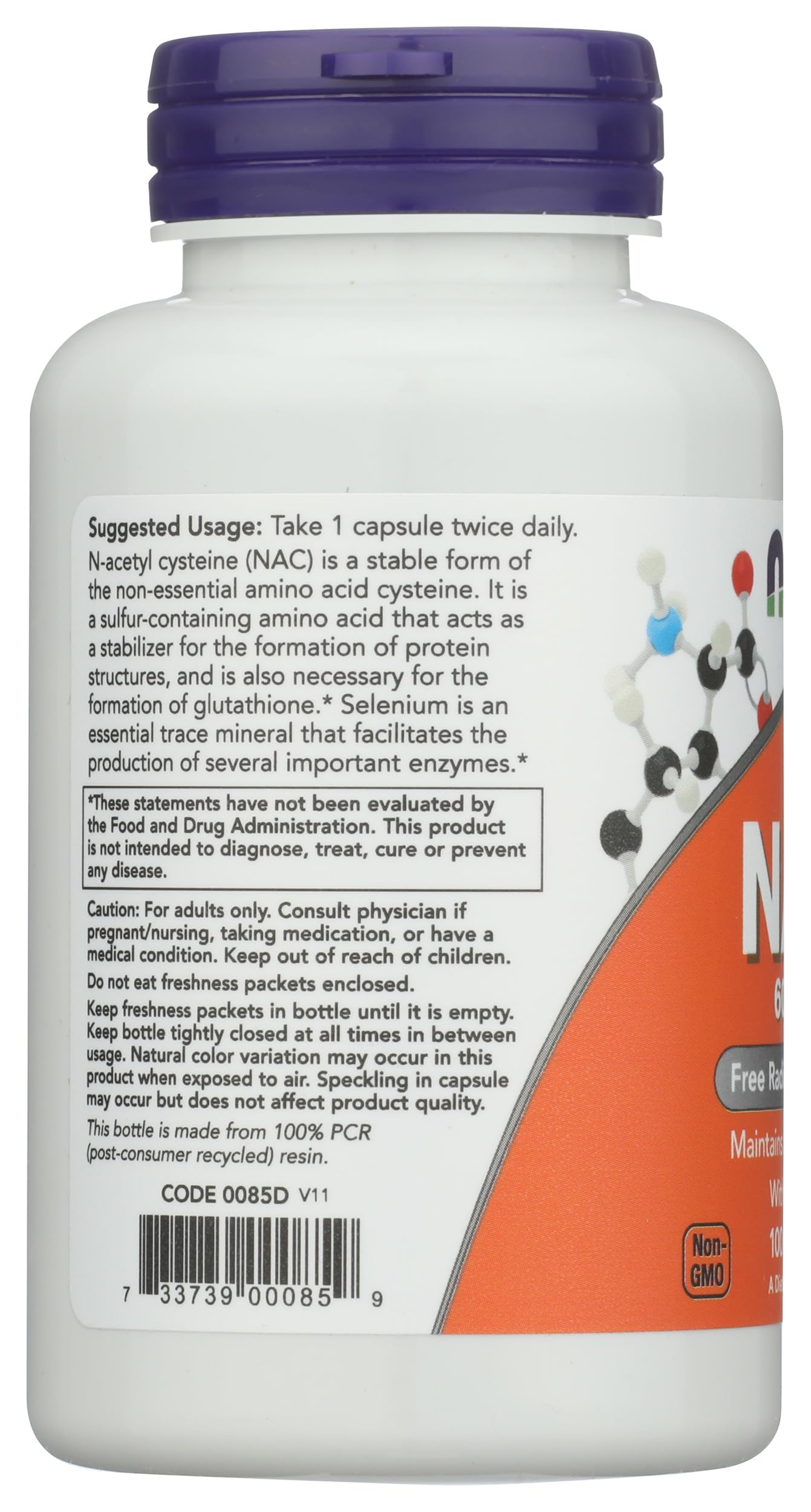 Now Foods Nacacetyl Cysteine 600mg Capsules, 100 CT