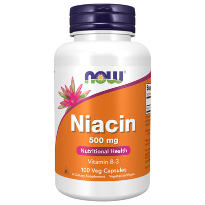 NOW Foods Niacin 500 mg (Vitamin B-3) – Essential B-Group Vitamin, 100 Capsules